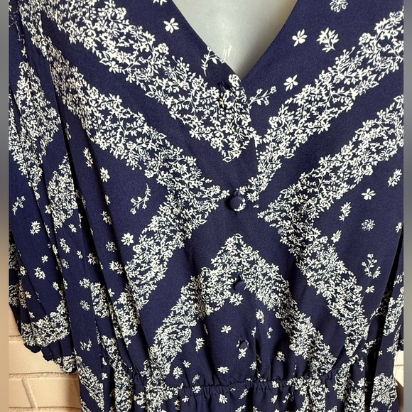 Nanette Lepore Blue and White Puff Sleeve Sundress/size 14 - Picture 6 of 13